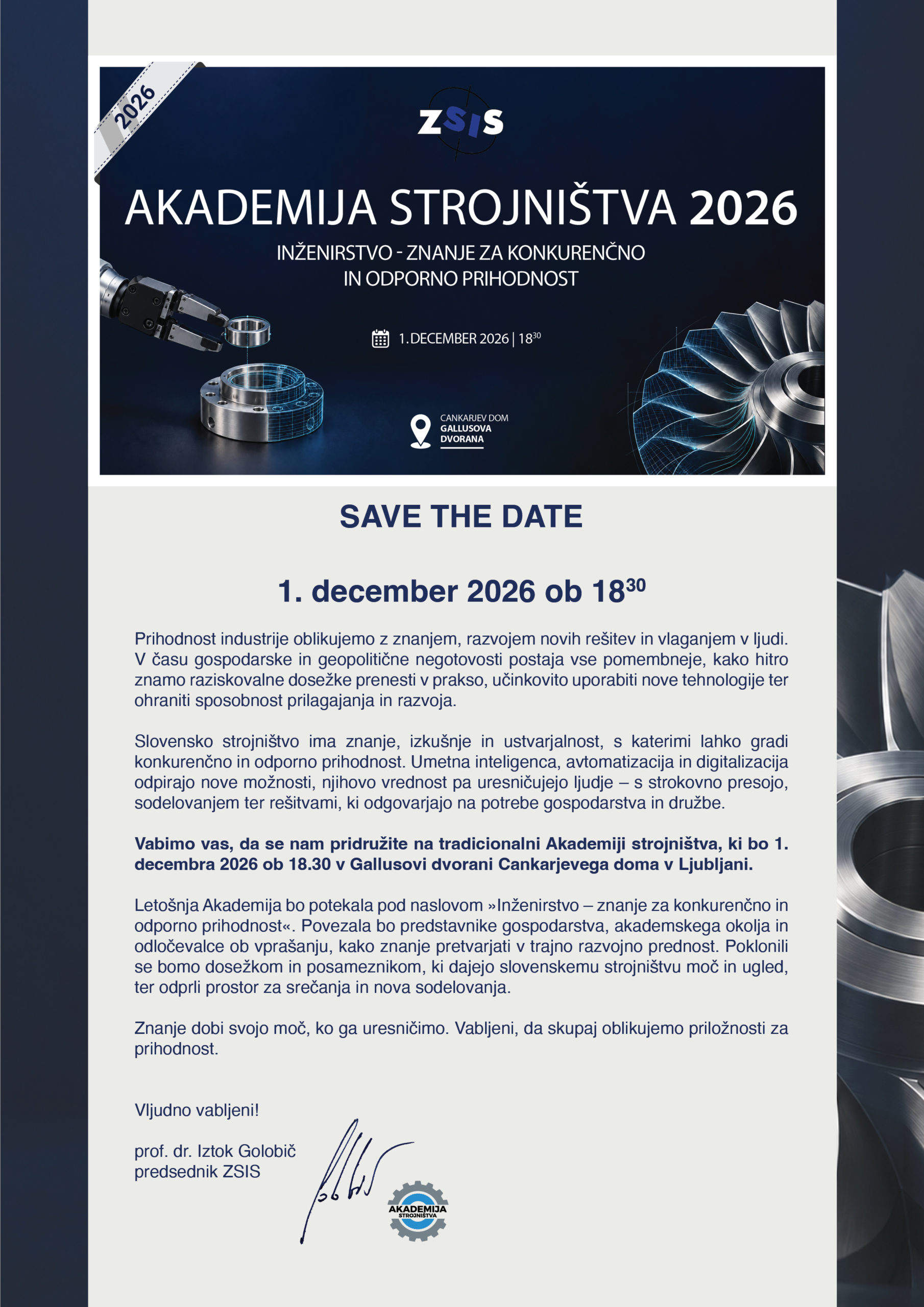 SAVE THE DATE – Akademija strojništva 2026 SAVE THE DATE - Akademija strojništva 2026
