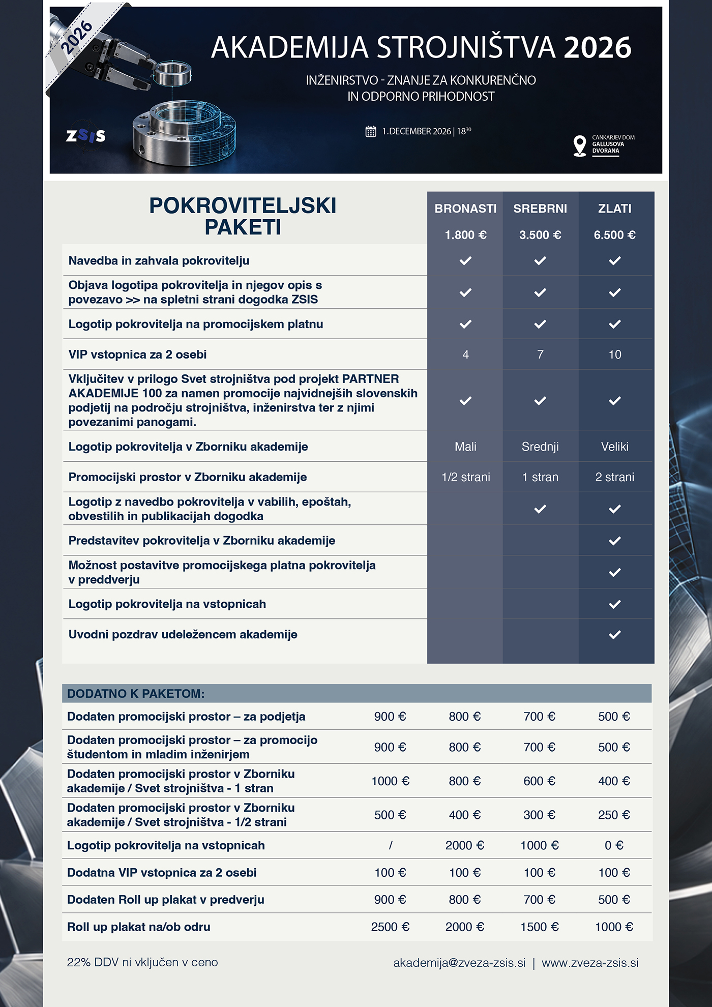 Pokrovitelji - Akademija strojništva 2026